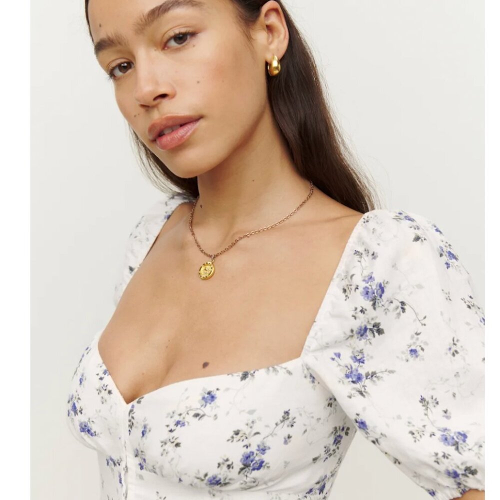 Reformation Rome Linen Top Madeline - Size 4